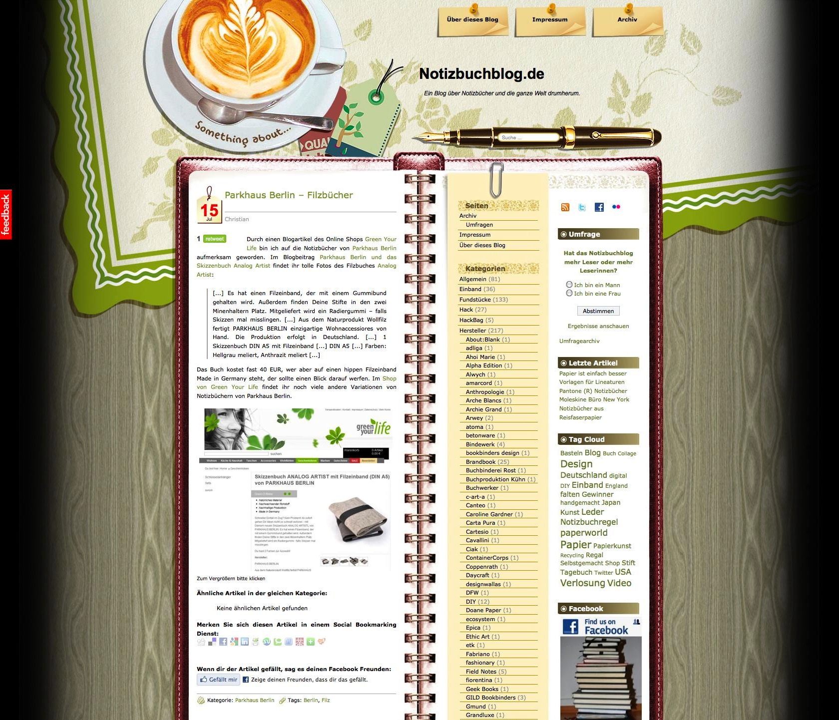 Screenshot Notizbuchblog